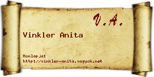 Vinkler Anita névjegykártya